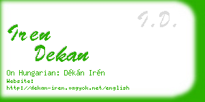 iren dekan business card